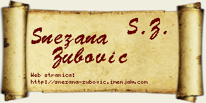 Snežana Zubović vizit kartica